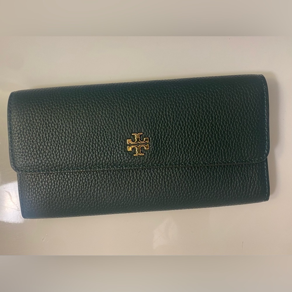 EUC Tory Burch Dark Green Envelope Wallet